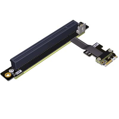 QJJ M.2_A.E. to PCIe x16 Extension Cables Turn 90 Degree Upright Right Angle Turn 180 Degree Splint Vertical Turn 270 Degree Inverted Reverse (30cm, R53SL)