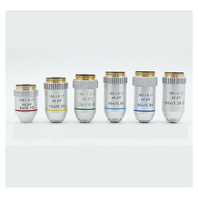 Microscope Kit 4X 10X 20X 40X 60X 100X Plan Achromatic Objective Lens Microscope Microscope Lens Adapters (Color : 1 Sets)