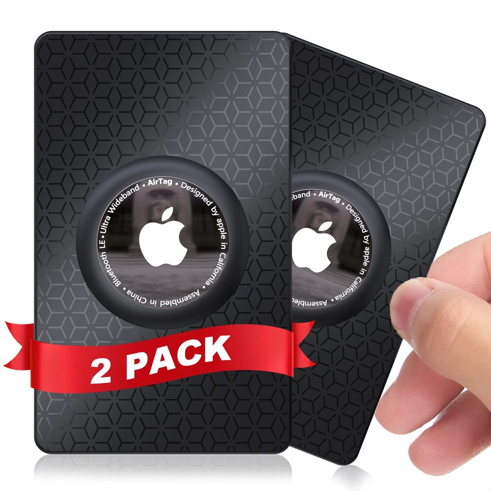2Pack Apple Airtag Wallet Holder, for Airtag (1st & 2nd Generation) Wallet Card Holder, Ultra Thin, Lightweight, Apple Airtag Case Cover for Luggage, Badge, Purse, Handbag, Backpack