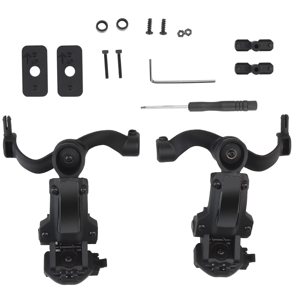 WarmHeartting Multi-Angle Rotation Fast Helmet ARC Rail Adapter Suspension Headphones Bracket Earmuffs Support, Accessories for Tactical Pickup Headset