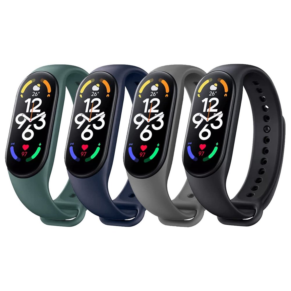 [4 Packs] Bands for Mi Band 7 Strap Replacement Wristband Xiaomi Mi Band 7 Accessories Watch Band for Men Women Xiaomi 7 Wrist Band