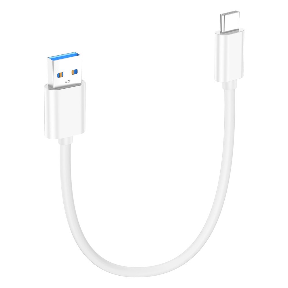 6 inch Short USB A to USB C 3.1 Cable 0.5ft,10Gbps High Speed Data Transfer Cable Compatible with MacBook Pro,iPad Pro Air,iPhone 16 15,Portable SSD,Samsung S24,Note 20/10 Ultra 5G,Pixel,Andorid,White