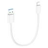 6 inch Short USB A to USB C 3.1 Cable 0.5ft,10Gbps High Speed Data Transfer Cable Compatible with MacBook Pro,iPad Pro Air,iPhone 16 15,Portable SSD,Samsung S24,Note 20/10 Ultra 5G,Pixel,Andorid,White view 1