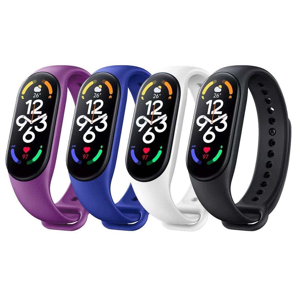 [4 Packs] Bands for Mi Band 7 Strap Replacement Wristband Xiaomi Mi Band 7 Accessories Watch Band for Men Women Xiaomi 7 Wrist Band