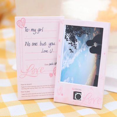 GOODLONG Greeting Card Voice Recorder Send A Sound Card Recordable Blank Cards for All Occasions Birthday Card Thank You Card Cassette Tape Shaped Wish Card (Photo)