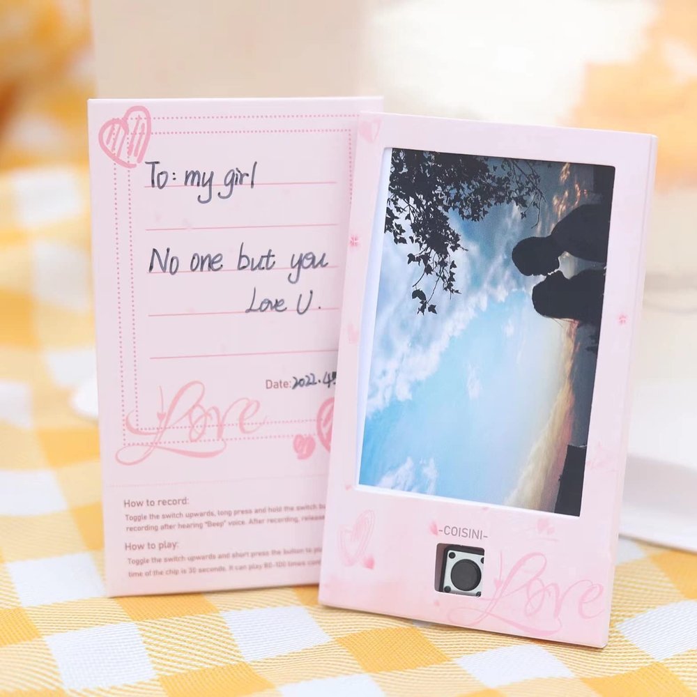 GOODLONG Greeting Card Voice Recorder Send A Sound Card Recordable Blank Cards for All Occasions Birthday Card Thank You Card Cassette Tape Shaped Wish Card (Photo)