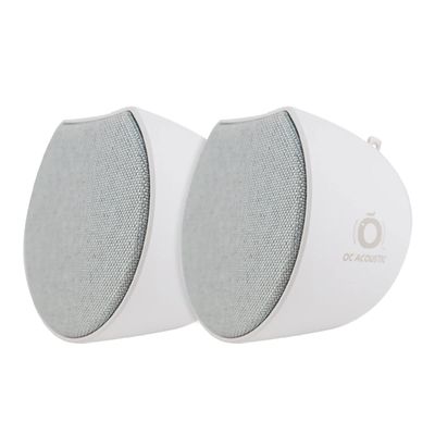 OC Acoustic Newport Plug-in Bluetooth Speakers - Pair (Light Gray/White)