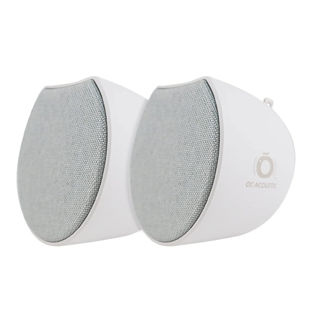 OC Acoustic Newport Plug-in Bluetooth Speakers - Pair (Light Gray/White)