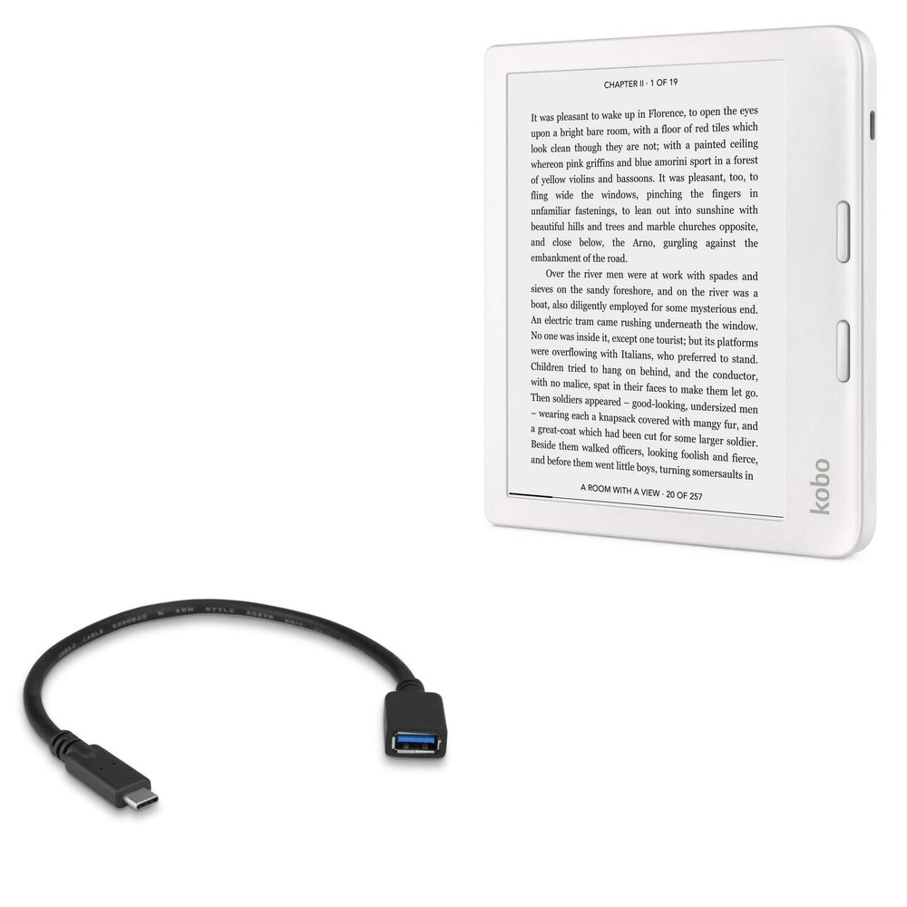 BoxWave Cable Compatible with Kobo Libra 2 - USB Expansion Adapter, Add USB Connected Hardware to Your Phone