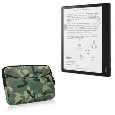 BoxWave Case Compatible with Kobo Elipsa - Camouflage Suit with Pocket, Neoprene Camo Suit Zipper Pocket for Storage