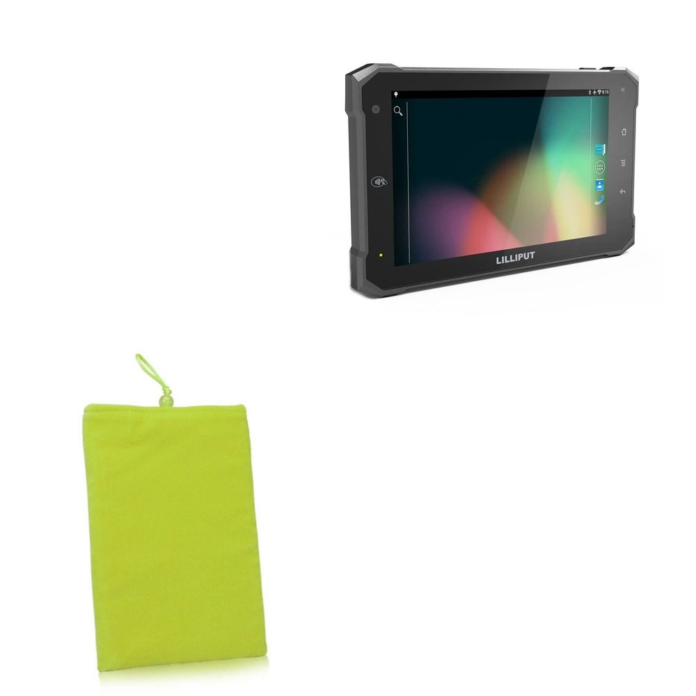 BoxWave Case Compatible with Lilliput PC-7146 - Velvet Pouch, Soft Velour Fabric Bag Sleeve with Drawstring - Olive Green