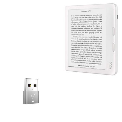 BoxWave Adapter Compatible with Kobo Libra 2 - USB-A to C PortChanger (5-Pack), Type-C OTG Convert Charging Data Adapter - Metallic Silver