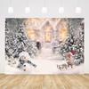 Sendy 7x5ft Winter Wonderland Backdrop Christmas Backdrops for Photography Winter Snowflake Snowman Pine Tree Glitter Christmas Party Decorations Banner Photo Shoot Props view 2