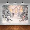 Sendy 7x5ft Winter Wonderland Backdrop Christmas Backdrops for Photography Winter Snowflake Snowman Pine Tree Glitter Christmas Party Decorations Banner Photo Shoot Props view 4
