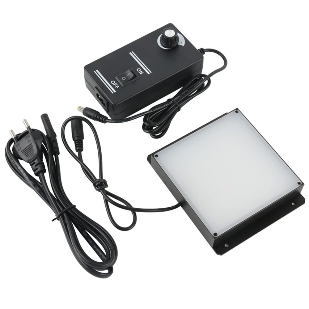 Microscope Kit Adjustable Microscope Light Source 100x100mm Square LED Illuminator Backlight Lamp Microscope Lens Adapters
