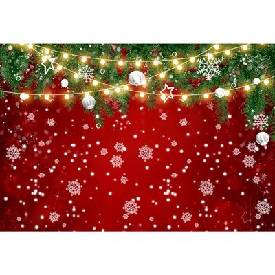 DORCEV 10x8ft Christmas Photography Backdrop Merry Christmas and Happy New Year Photo Background Winter Snowflakes Christmas Evergreen Tree Conifer Leaves Glitter Decor Winter Party Red Wallpaper