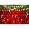 DORCEV 10x8ft Christmas Photography Backdrop Merry Christmas and Happy New Year Photo Background Winter Snowflakes Christmas Evergreen Tree Conifer Leaves Glitter Decor Winter Party Red Wallpaper view 1