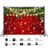 DORCEV 10x8ft Christmas Photography Backdrop Merry Christmas and Happy New Year Photo Background Winter Snowflakes Christmas Evergreen Tree Conifer Leaves Glitter Decor Winter Party Red Wallpaper view 2