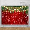 DORCEV 10x8ft Christmas Photography Backdrop Merry Christmas and Happy New Year Photo Background Winter Snowflakes Christmas Evergreen Tree Conifer Leaves Glitter Decor Winter Party Red Wallpaper view 3