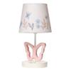 Lambs & Ivy Baby Blooms Pink Butterfly Nursery Lamp with Floral Shade & Bulb view 1