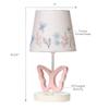 Lambs & Ivy Baby Blooms Pink Butterfly Nursery Lamp with Floral Shade & Bulb view 4