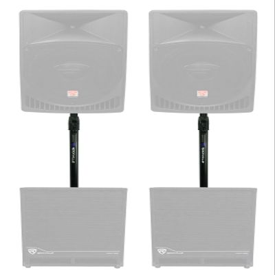 Rockville GASPOLE-A Air Assist Auto Lift 35mm Subwoofer to Speaker Pole Mount, Adjustable Height Stand with Standard Mounting System for Pro Audio and DJ Setups, 2 Piece