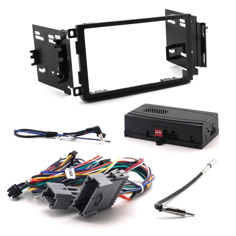 Crux Interfacing Solutions DKGM15 Crux Onstar Radio Replacement Interface W/ Swc Retention Video Switcher & D. Din Dash Kit - Gm Clas