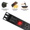 PDU Power Strip Surge Protector, 8/12 Outlet Power Strip Surge Protector, 1U Rack Mount PDU Power Strip for Network Server Racks, 15A/125V, 6ft Cord, Black view 4