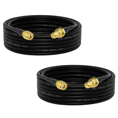 Superbat WiFi Antenna Extension Cable (2-Pack) RP-SMA Male to RP-SMA Female Bulkhead Mount RG8X Cable 10ft for WiFi Router Security Camera Wireless Network Card Adapter (Not for TV)