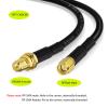 Superbat WiFi Antenna Extension Cable (2-Pack) RP-SMA Male to RP-SMA Female Bulkhead Mount RG8X Cable 10ft for WiFi Router Security Camera Wireless Network Card Adapter (Not for TV) view 2