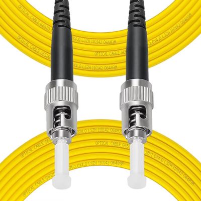 Fibergaga-10m(33ft) OS2 ST to ST Fiber Patch Cable, Single Mode, Simplex, Length Option: 0.5M(1.6ft)-100m(328ft) 9/125m 2.0mm Diameter Fiber Optical Cords, OS1/OS2 Compatible