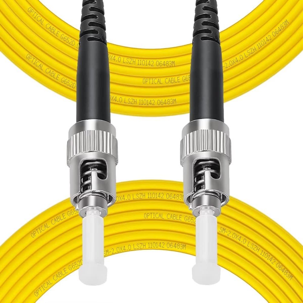 Fibergaga-10m(33ft) OS2 ST to ST Fiber Patch Cable, Single Mode, Simplex, Length Option: 0.5M(1.6ft)-100m(328ft) 9/125m 2.0mm Diameter Fiber Optical Cords, OS1/OS2 Compatible
