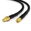 Superbat SMA Coaxial Extension Cable (2-Pack) SMA Male to SMA Female Bulkhead Mount RG8X Cable 15ft for WiFi Router Security Camera Wireless Network Card Adapter (Not for TV) view 2