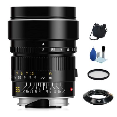 TTArtisan APO M35mm F2 AA Full Frame Large Aperture Manual Lens for Hasselbald X1D XCD Camera Adapt with Leica M to X1D Mount Lens Adapter