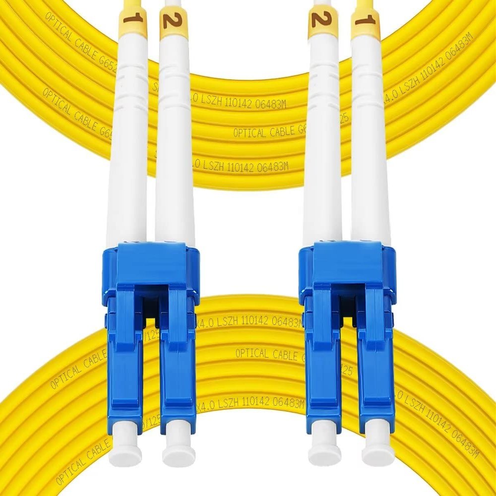Fibergaga 3m(10ft) OS2 LC to LC Fiber Patch Cable Duplex Singlemode Length Option: 0.5M(1.6ft)-100M(328ft) 9/125m 2.0mm Diameter Fiber Optic Cable, OS1/OS2 Compatible