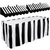 Tallew 3 Pcs Circus Awning 3D Cardboard Stripe Table Skirt, Black White view 1