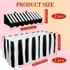 Tallew 3 Pcs Circus Awning 3D Cardboard Stripe Table Skirt, Black White view 2