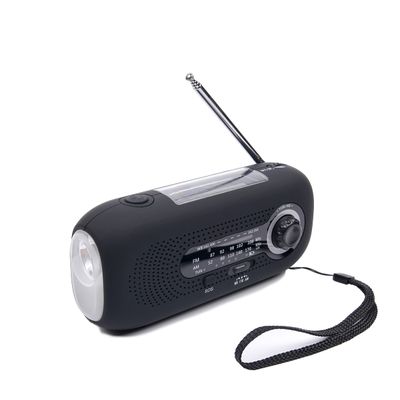 LACUCINO Emergency Weather Hand Crank RadiosSOS Alert AM FM NOAA Solar Radio with Flashlight Cell Charger for Home (Black)