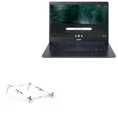 BoxWave Stand and Mount Compatible with Acer Chromebook 314 (C933T) - Pocket Aluminum Stand 3-in-1, Portable Multi Angle Viewing Riser - Metallic Silver