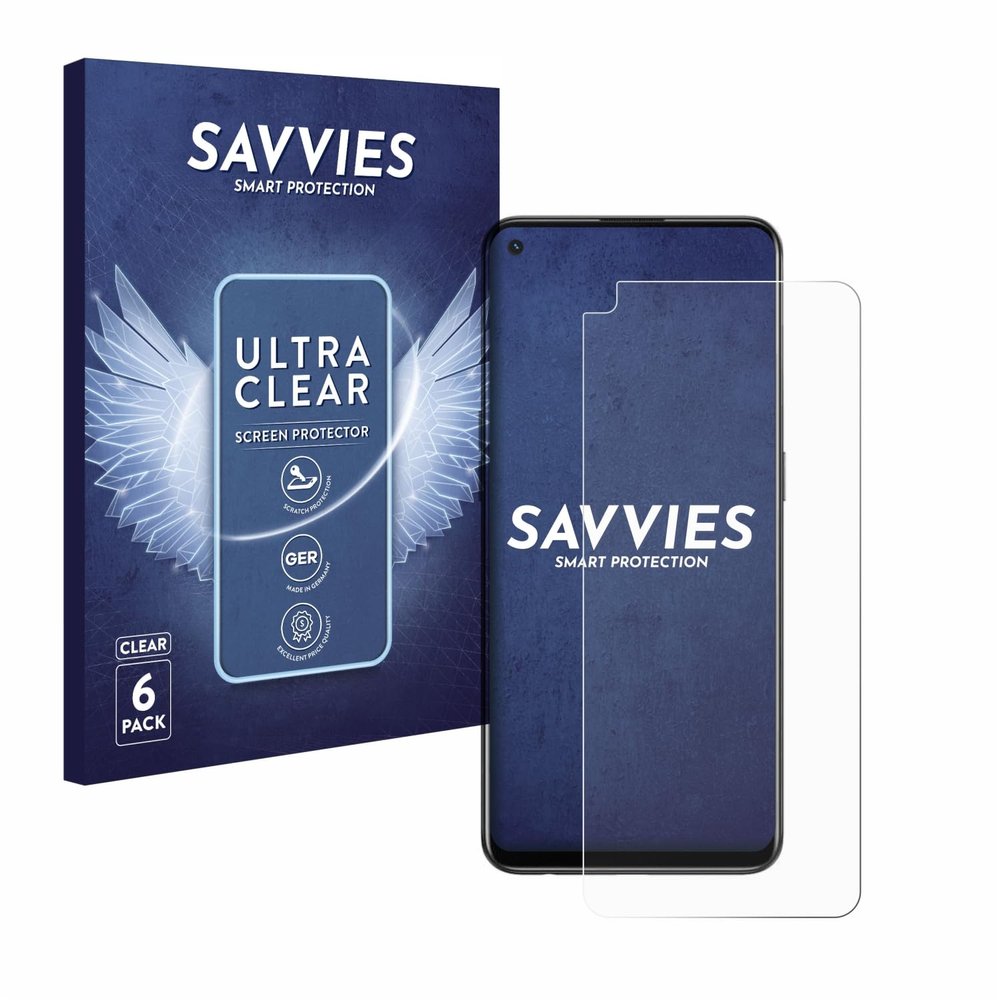 savvies Screen Protector Compatible with Oppo Reno 5 Lite Protection Film Clear 6-Pack