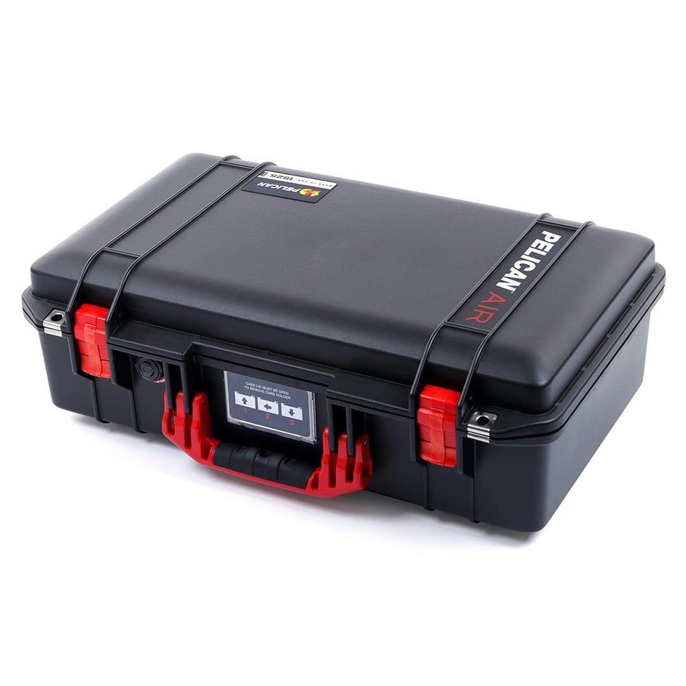 Black Pelican 1525 Air case with Red Handle & latches. Comes with Foam.