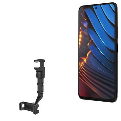 BoxWave Car Mount Compatible with Poco Xiaomi X3 GT - Rearview Mirror Car Mount, Rear View Mirror Adjustable GPS Car Mount - Jet Black