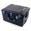 Black Pelican 1637 Air case with Blue Handles & latches. Comes with foam. With wheels. view 2