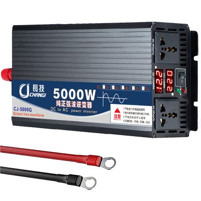 BEZAX Power Inverter Pure Sine Wave Inverter DC 12V 24V 48V 60V to AC 110V 220V 3000W 4000W 5000W Peak Pure sine Wave Power Inverter,with 2 Ac Outlets & Dual Digital Display,5000W-60Vto110V