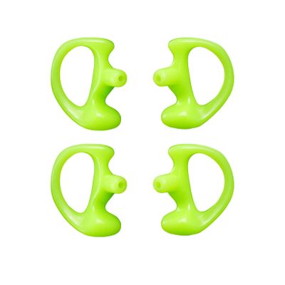 Yolipar Replacement Soft Silicone Eardud Earmold for Walkie Talkie Audio Kit Air Acoustic Tube Earpiece Headset (Green, Medium(2 Pairs))