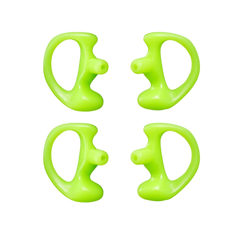 Yolipar Replacement Soft Silicone Eardud Earmold for Walkie Talkie Audio Kit Air Acoustic Tube Earpiece Headset (Green, Medium(2 Pairs))