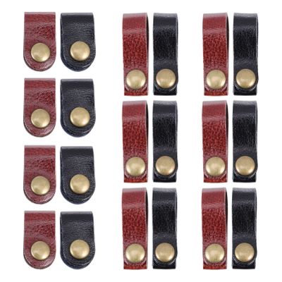 Mikikit Cattle Leather Cord Organizers 24pcs Cable Storage Organizer Easy to Use Headphone Wire Holders