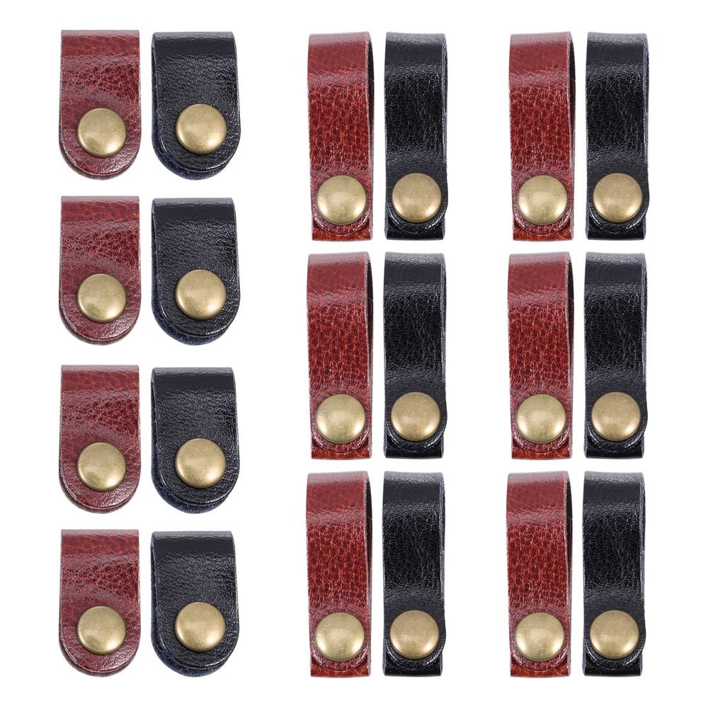 Mikikit Cattle Leather Cord Organizers 24pcs Cable Storage Organizer Easy to Use Headphone Wire Holders