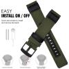 Abanen 22mm Nylon Military Style Watch Bands for Garmin Instinct 3 45mm/ 2 Solar, Woven Fabric Durable Wristband Strap for Instinct E 45mm/ Tactical/Tide/Esports (Green) view 2