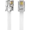 Coorle Telephone Cable 4Core with 4P4C Plug Multifunction Flat Phone Extension Cord-White 7FT 10PCS/Bag view 2